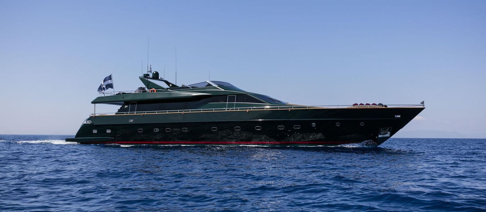 36-metre Tecnomar motor yacht Can't Remember cruising Greek waters — charter for 12 guests