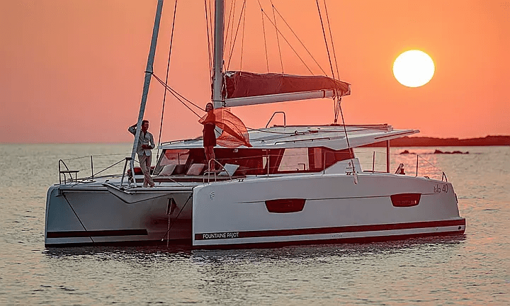 12-metre Fountaine Pajot Isla 40 sailing catamaran Angelika — Athens-based charter for 10 guests in Greece