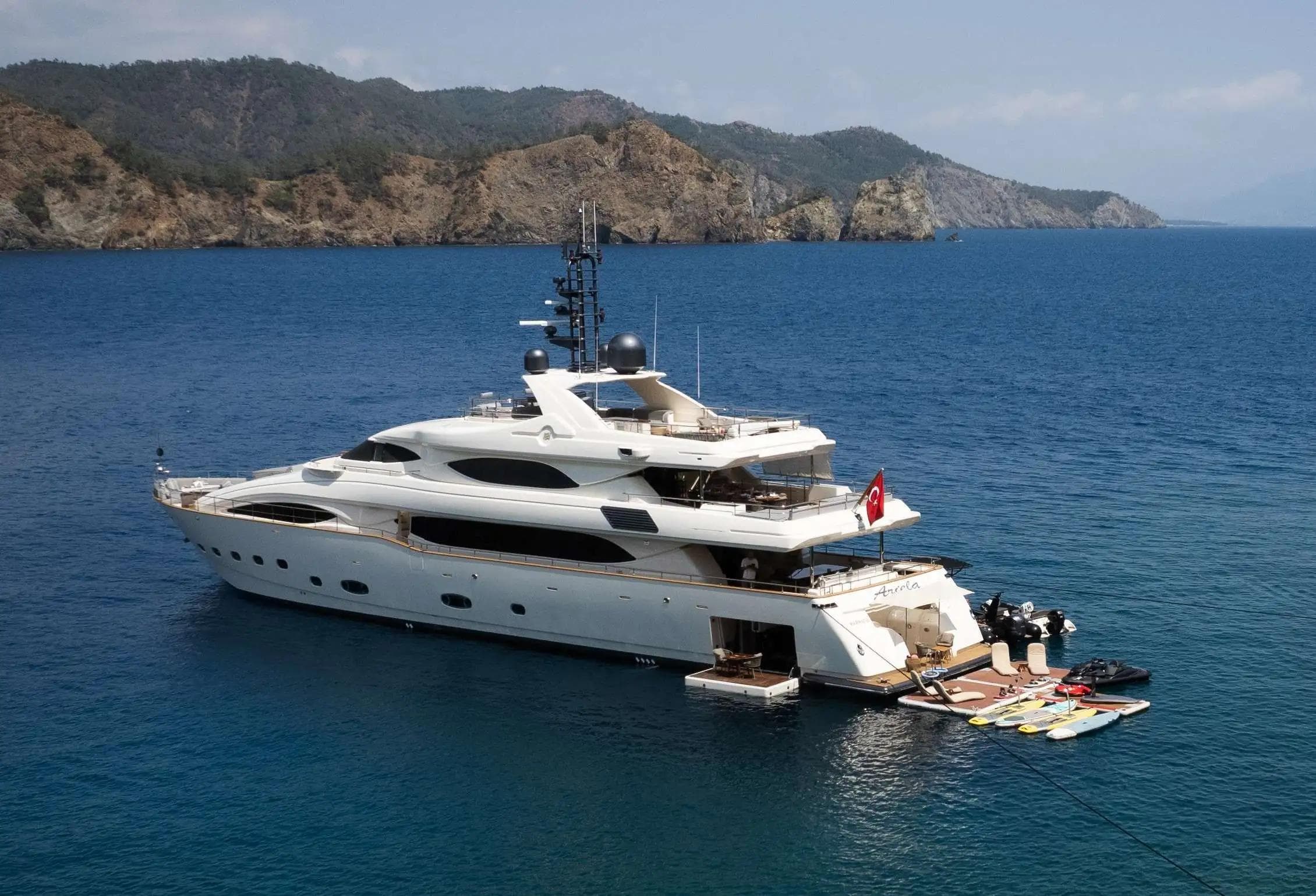 40-metre CRN luxury motor yacht Ariela cruising the Greek islands — crewed charter for 12 guests