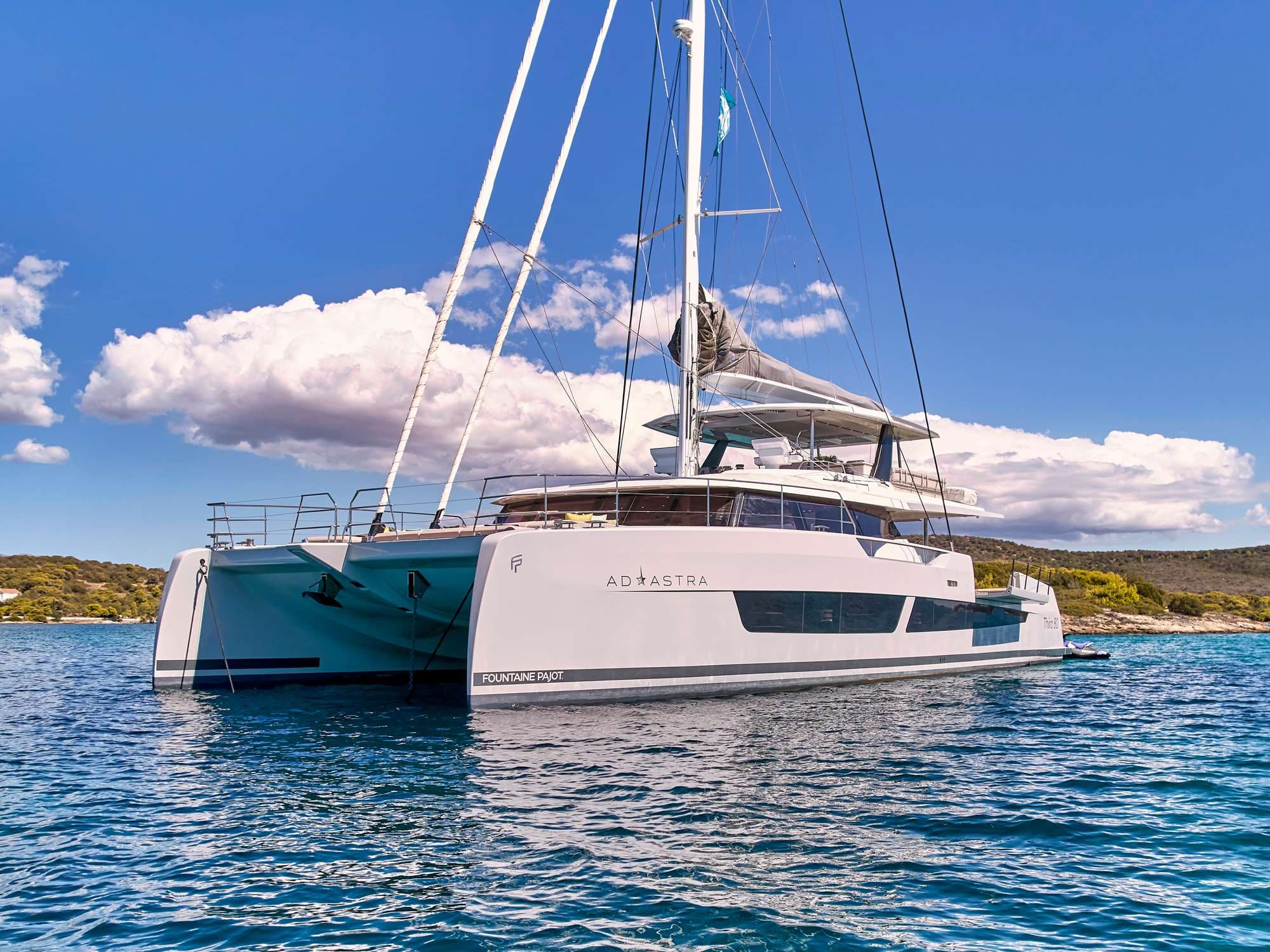 24-metre Fountaine Pajot Thira 80 sailing catamaran Ad Astra — year-round luxury charter for 10 guests in Greece