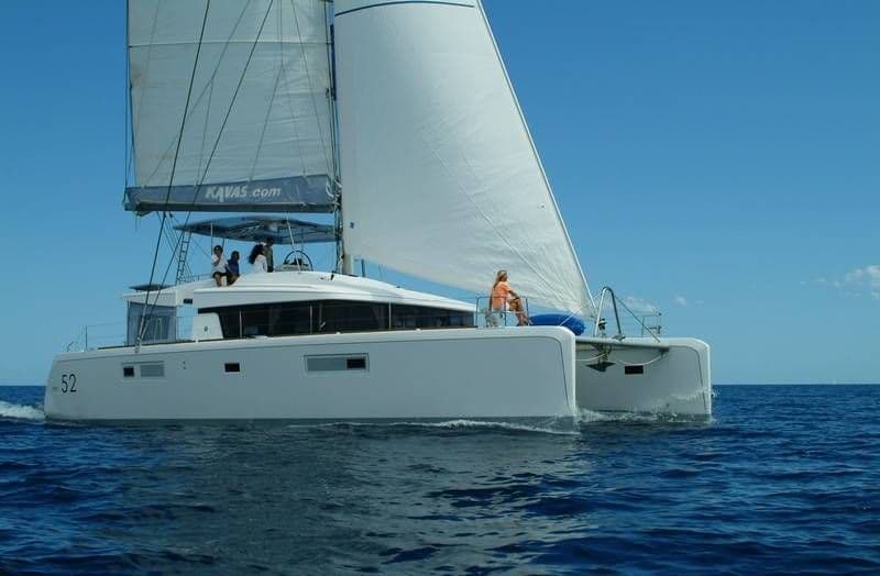 16-metre Lagoon 52 sailing catamaran Kos 52 Cat — proven performer with 12 superb reviews, charter for 10 guests