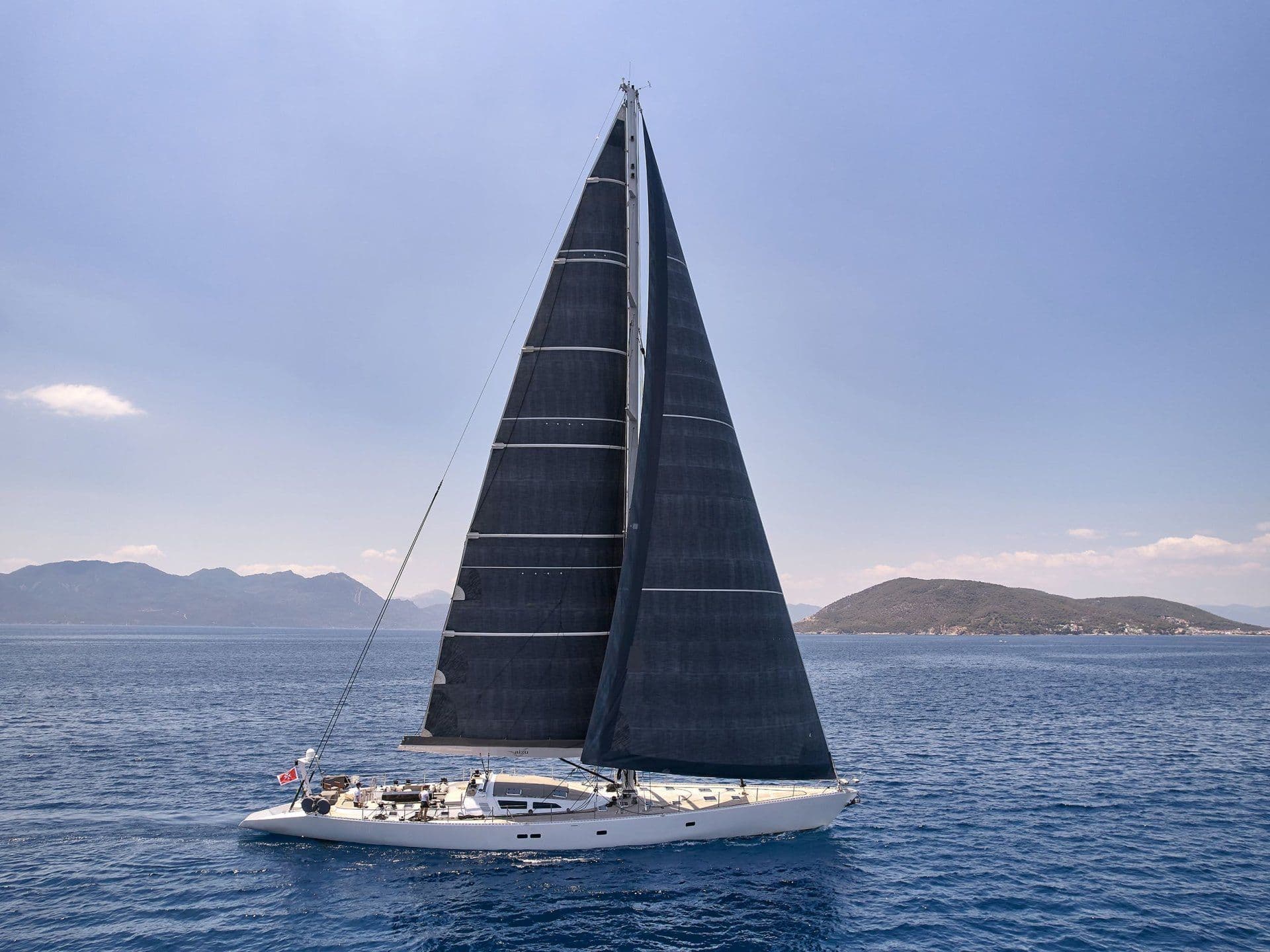 30-metre Marine 99 sailing yacht Aizu — classic 99ft refitted for modern luxury charter for 8 guests in Greece