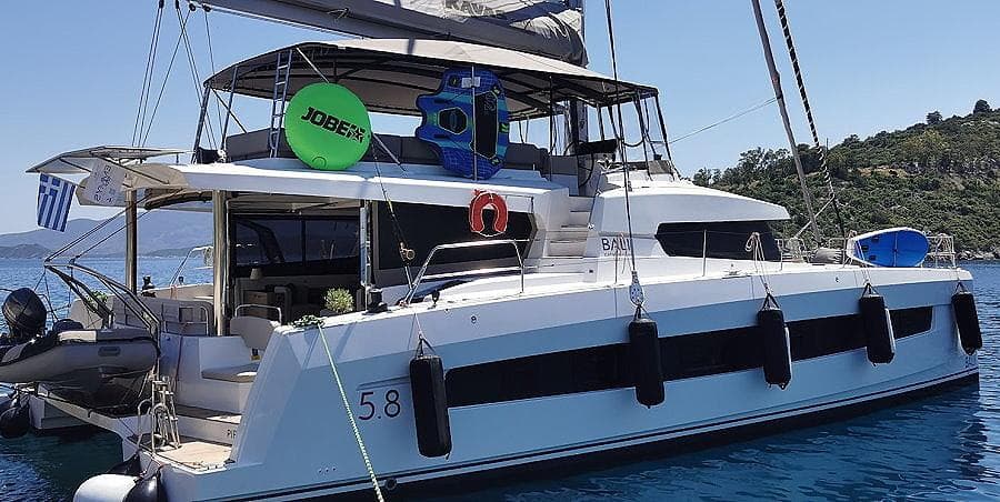 18-metre Bali 5.8 sailing catamaran Kos 58 — brand new 2025 charter for 12 guests in Greek islands